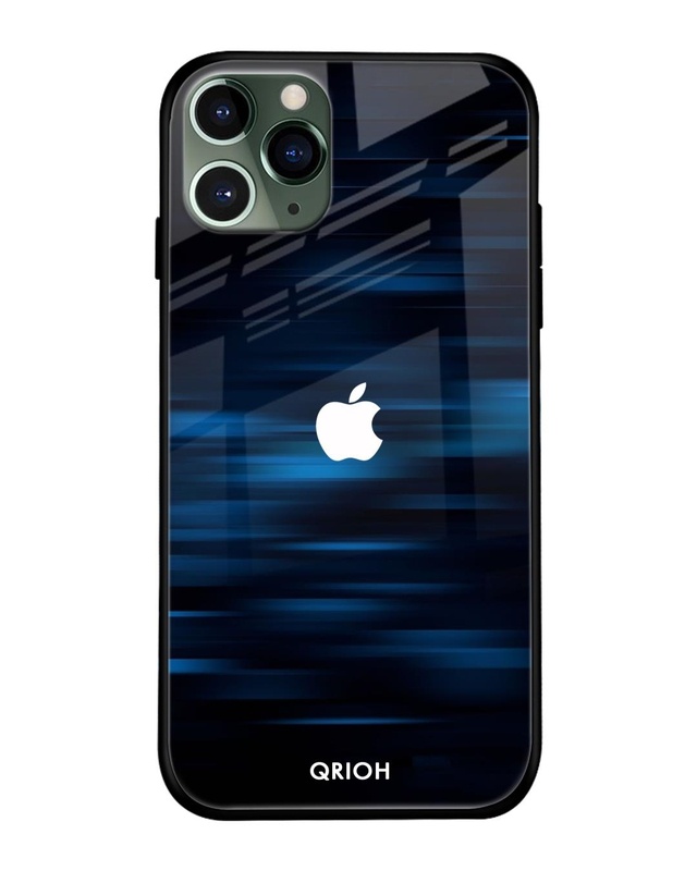 Shop Blue Rough Pastel Premium Glass Cover For iPhone 11 Pro Max (Impact Resistant, Matte Finish)-Front