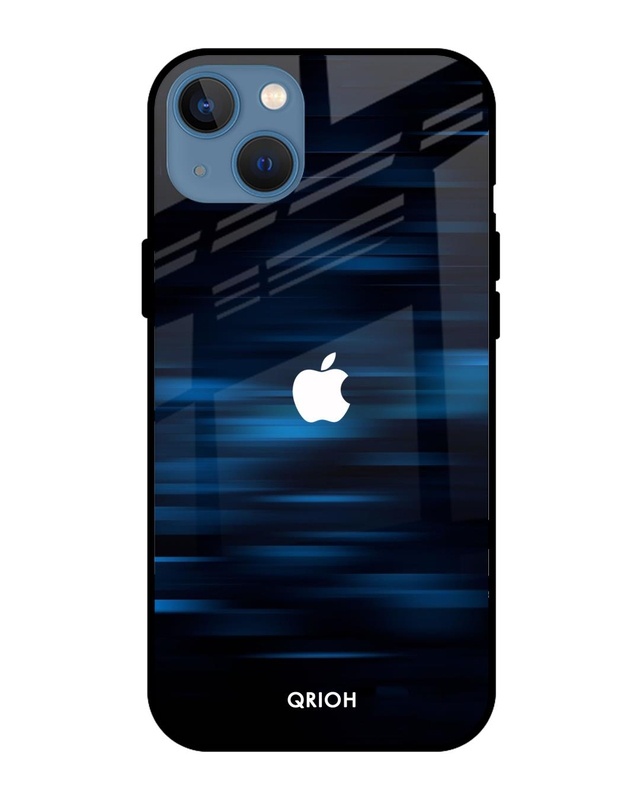 Shop Blue Rough Pastel Premium Glass Cover For iPhone 13 mini (Impact Resistant, Matte Finish)-Front