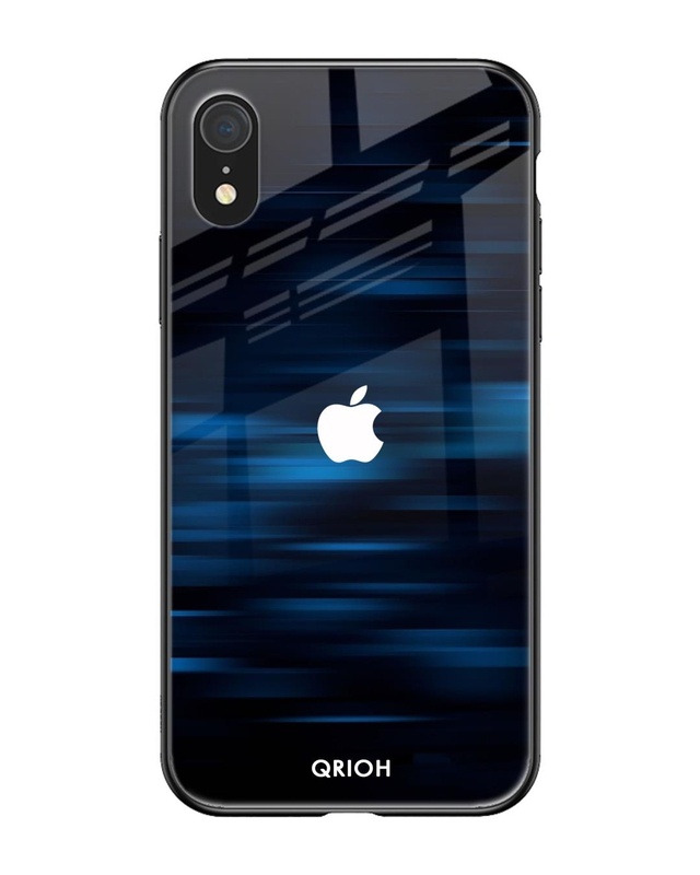 Shop Blue Rough Pastel Premium Glass Cover For iPhone XR (Impact Resistant, Matte Finish)-Front