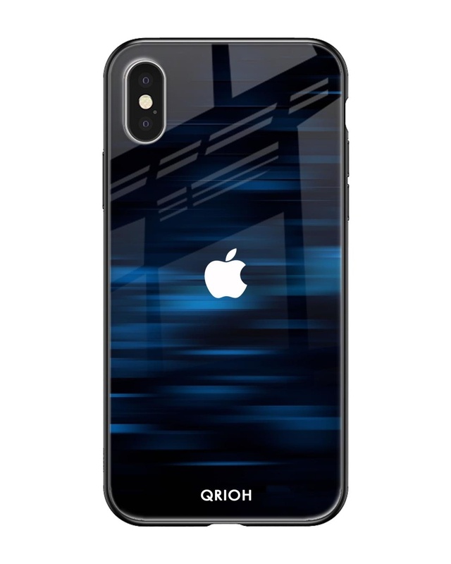 Shop Blue Rough Pastel Premium Glass Cover For iPhone XS (Impact Resistant, Matte Finish)-Front