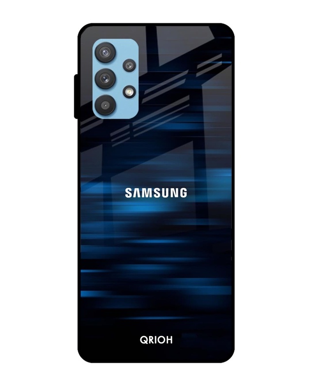 Shop Blue Rough Pastel Premium Glass Cover For  A52(Impact Resistant, Matte Finish)-Front