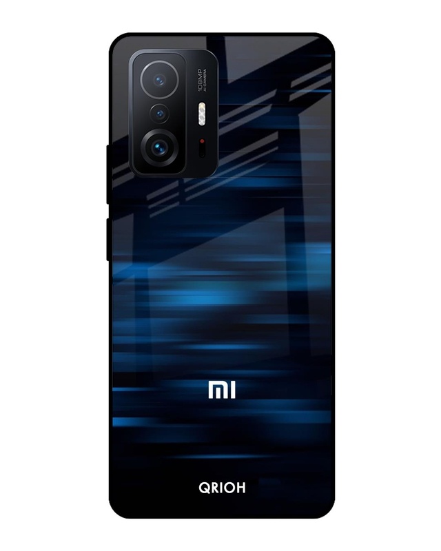 Shop Blue Rough Pastel Premium Glass Cover For Mi 11T Pro 5G (Impact Resistant, Matte Finish)-Front