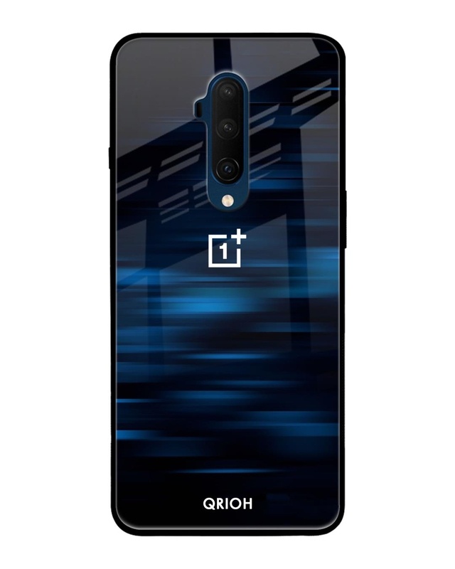 Shop Blue Rough Pastel Premium Glass Cover For OnePlus 7T Pro (Impact Resistant, Matte Finish)-Front