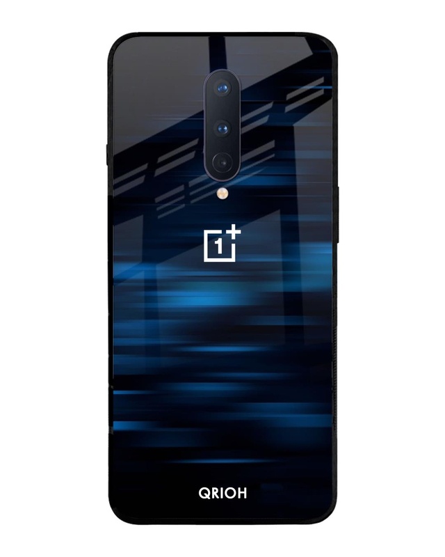 Shop Blue Rough Pastel Premium Glass Cover For OnePlus 8 (Impact Resistant, Matte Finish)-Front