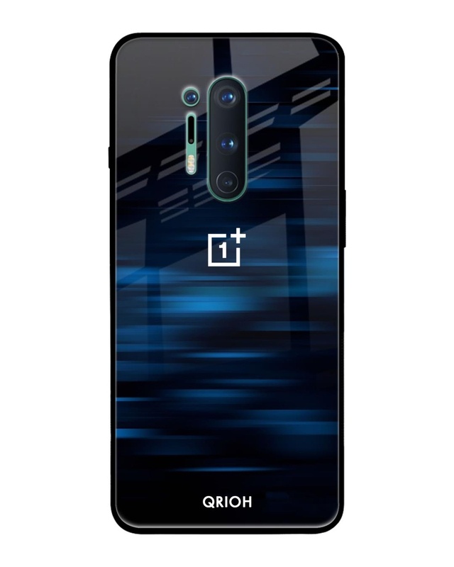 Shop Blue Rough Pastel Premium Glass Cover For OnePlus 8 Pro (Impact Resistant, Matte Finish)-Front