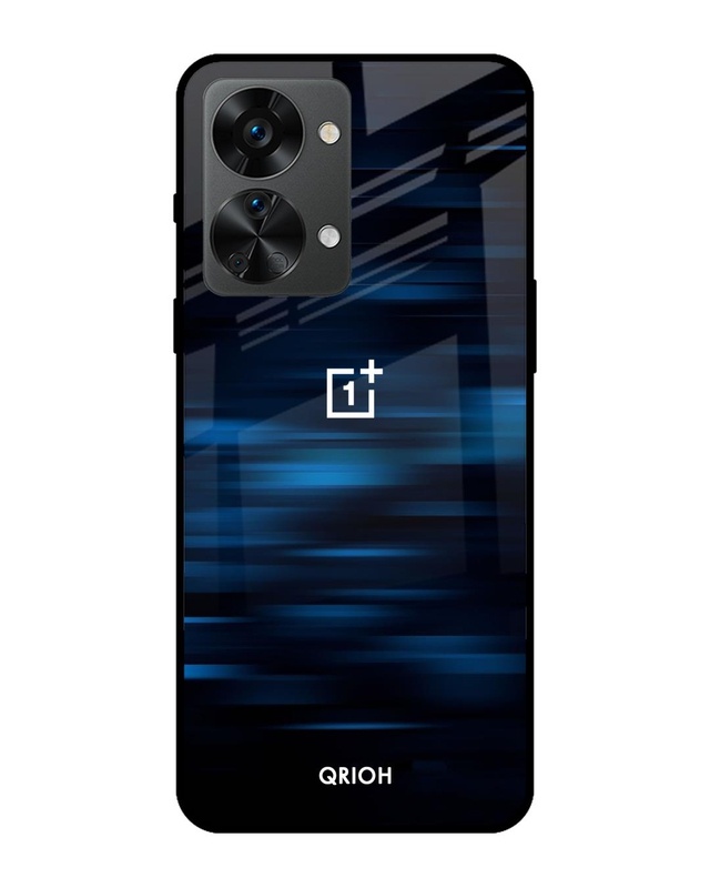 Shop Blue Rough Pastel Premium Glass Cover For OnePlus Nord 2T 5G (Impact Resistant, Matte Finish)-Front