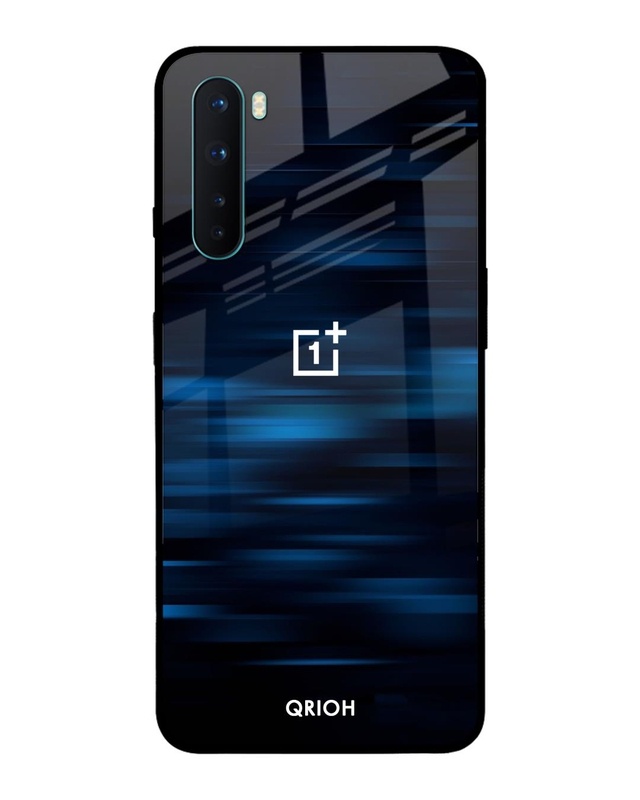 Shop Blue Rough Pastel Premium Glass Cover For OnePlus Nord (Impact Resistant, Matte Finish)-Front