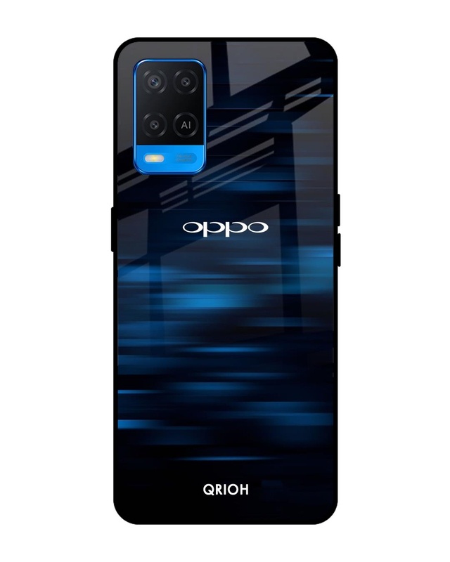 Shop Blue Rough Pastel Premium Glass Cover For Oppo A54 (Impact Resistant, Matte Finish)-Front