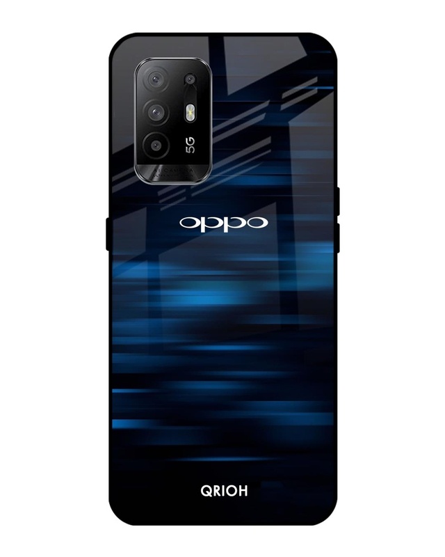 Shop Blue Rough Pastel Premium Glass Cover For Oppo F19 Pro Plus (Impact Resistant, Matte Finish)-Front