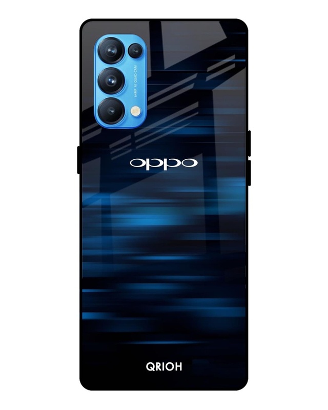 Shop Blue Rough Pastel Premium Glass Cover For Oppo Reno 5 Pro (Impact Resistant, Matte Finish)-Front