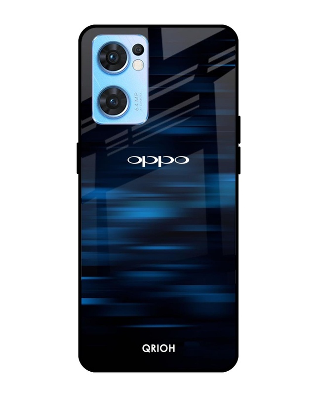 Shop Blue Rough Pastel Premium Glass Cover For Oppo Reno7 5G (Impact Resistant, Matte Finish)-Front