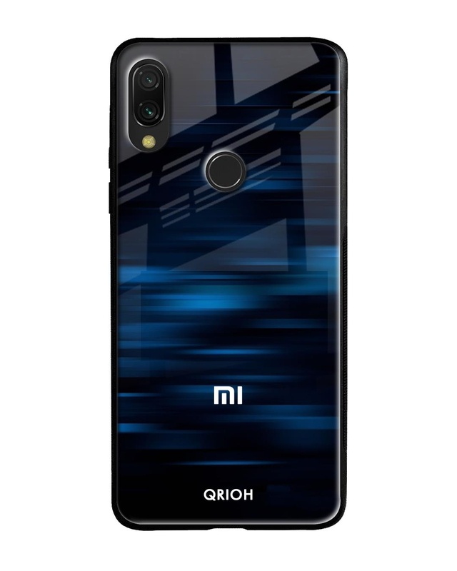 Shop Blue Rough Pastel Premium Glass Cover For Xiaomi Redmi Note 7S (Impact Resistant, Matte Finish)-Front