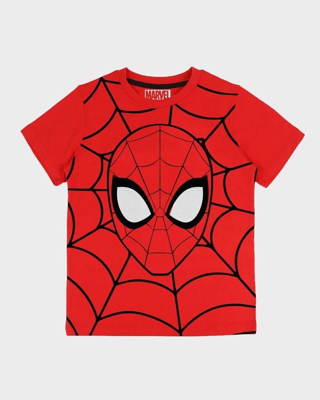Shop Bonkids Boys Red Spidey Graphic Printed T-shirt-Front
