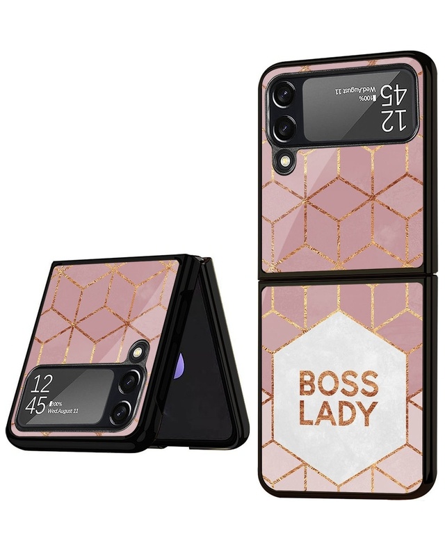 Shop Boss Lady Premium Glass Case for Samsung Galaxy Z Flip4 5G (Shock Proof, Scratch Resistant)-Front