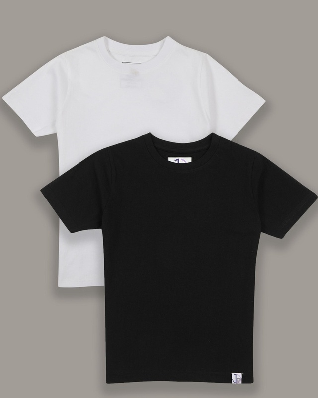 Shop Boys Black & White T-shirt (Pack of 2)-Front