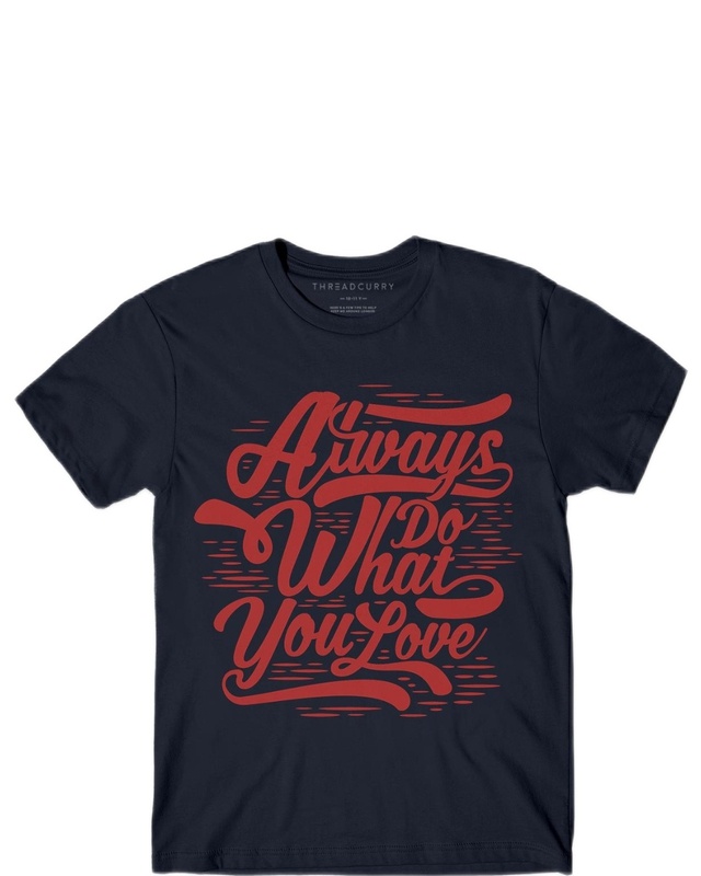 Shop Boys Blue What you Love Typographic T-shirt-Front