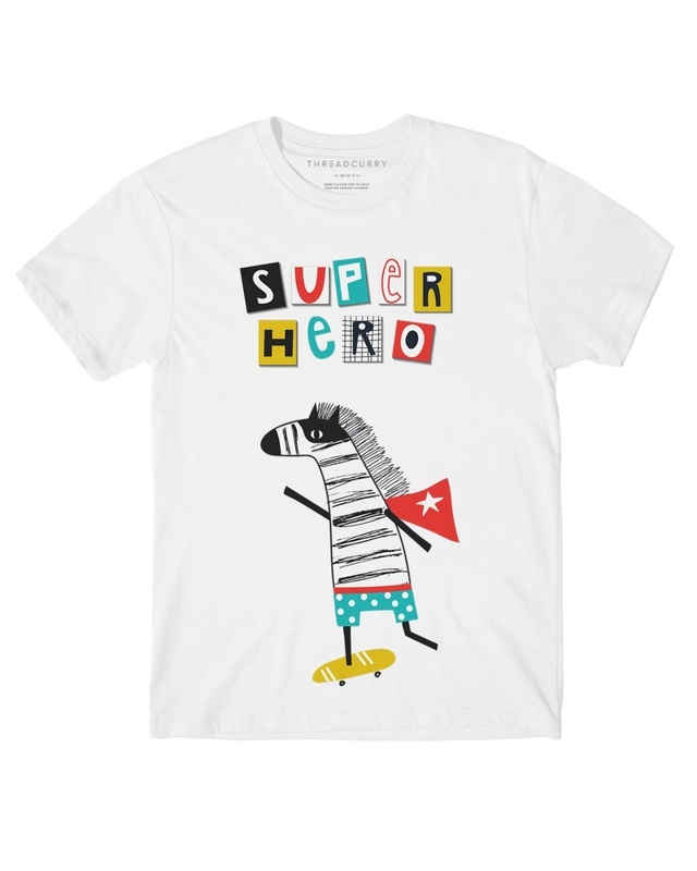 Shop Boys White Superhero Quotes Graphic Printed T-shirt-Front