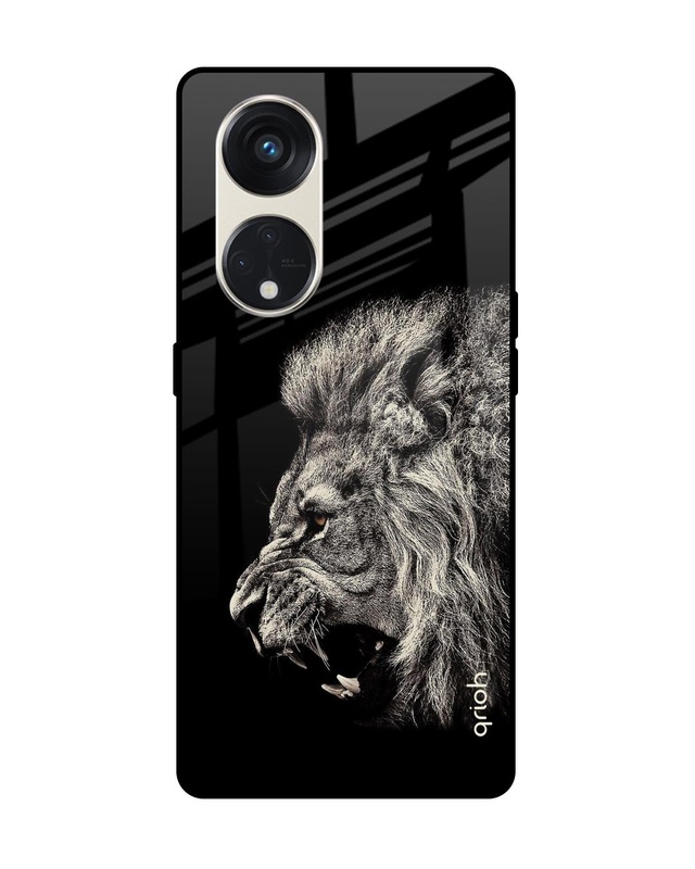 Shop Brave Lion Premium Glass case for Oppo Reno8T 5G (Shock Proof, Scratch Resistant)-Front