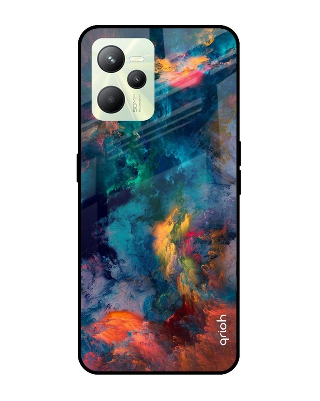 Shop Brave Lion Printed Premium Glass Cover for Realme C35 (Shockproof, Light Weight)-Front