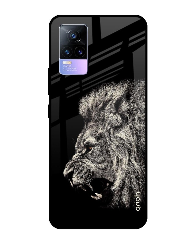 Shop Brave Lion Printed Premium Glass Cover for Vivo Y73 (Shockproof, Light Weight)-Front