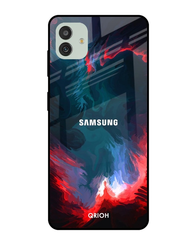 Shop Brush Art Printed Premium Glass Case For Samsung Galaxy M13 5G (Shock Proof,Scratch Resistant)-Front