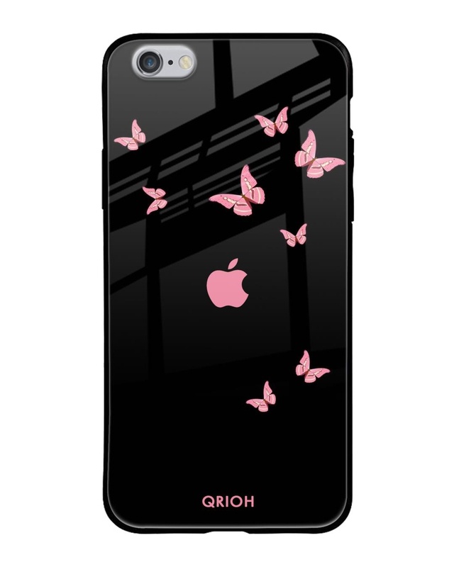 Shop Butterfly Printed Premium Glass Cover For iPhone 6S (Impact Resistant, Matte Finish)-Front