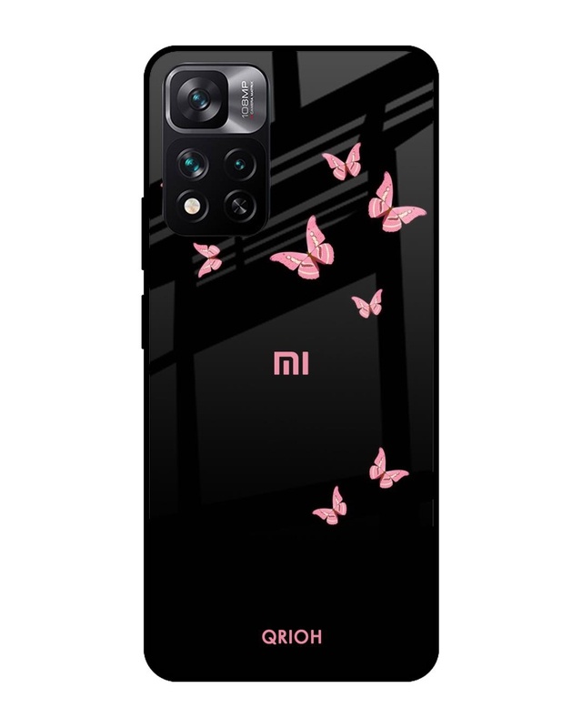 Shop Butterfly Printed Premium Glass Cover For Mi 11i (Impact Resistant, Matte Finish)-Front