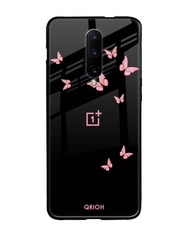 Shop Butterfly Printed Premium Glass Cover For OnePlus 7 Pro (Impact Resistant, Matte Finish)-Front