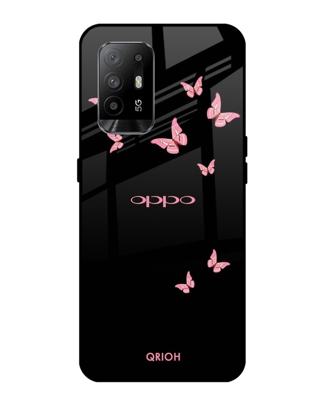 Shop Butterfly Printed Premium Glass Cover For Oppo F19 Pro Plus (Impact Resistant, Matte Finish)-Front