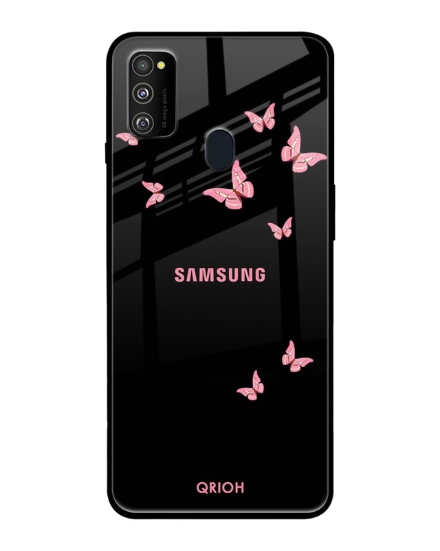 Shop Butterfly Printed Premium Glass Cover For Samsung Galaxy M30s(Impact Resistant, Matte Finish)-Front