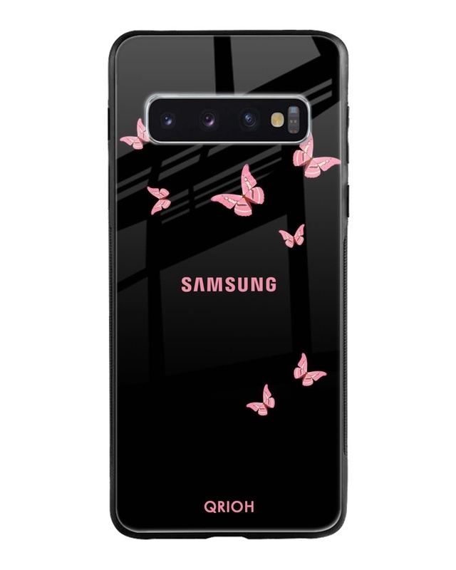 Shop Butterfly Printed Premium Glass Cover For Samsung Galaxy S10(Impact Resistant, Matte Finish)-Front