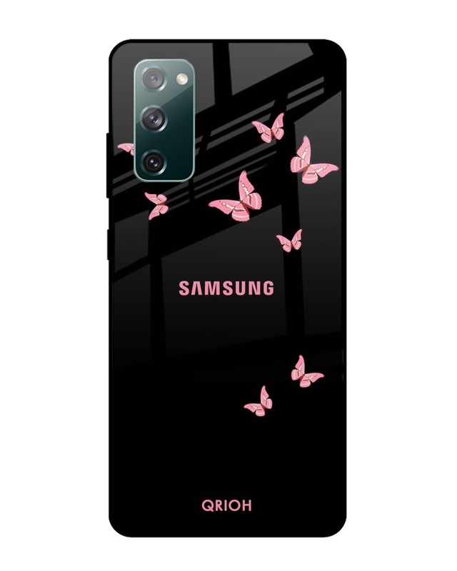 Shop Butterfly Printed Premium Glass Cover For Samsung Galaxy S20 FE(Impact Resistant, Matte Finish)-Front