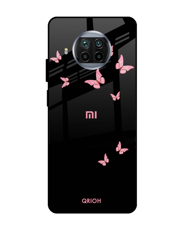 Shop Butterfly Printed Premium Glass Cover For Xiaomi Mi 10i 5G (Impact Resistant, Matte Finish)-Front