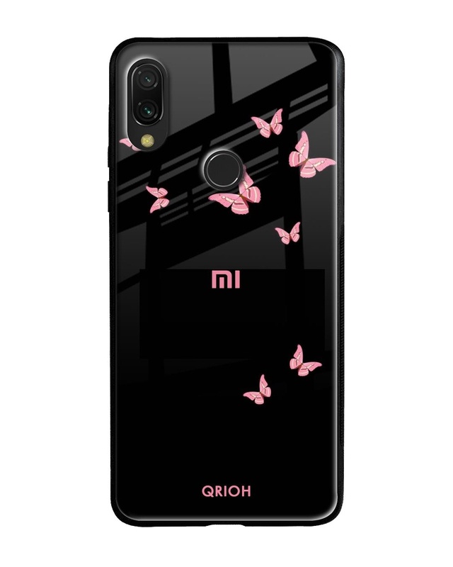 Shop Butterfly Printed Premium Glass Cover For Xiaomi Redmi Note 7S (Impact Resistant, Matte Finish)-Front