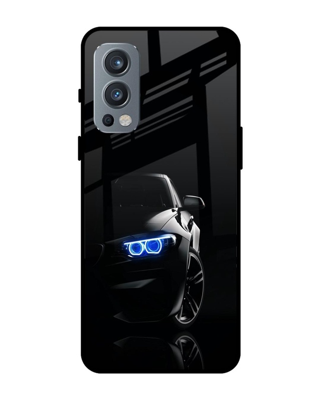 Shop Car In Dark Premium Glass Case for OnePlus Nord 2 5G (Shock Proof, Scratch Resistant)-Front