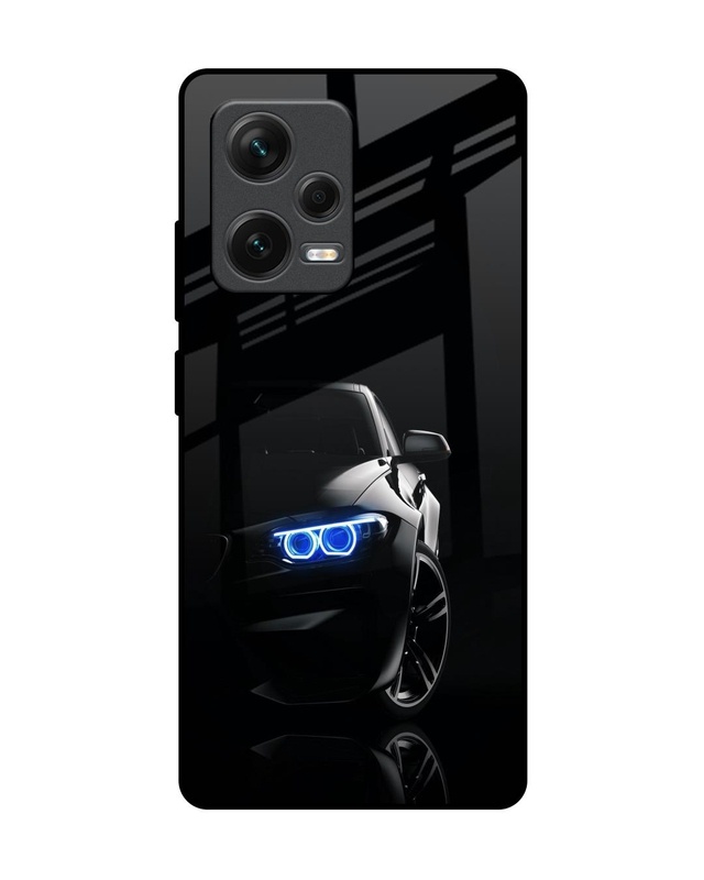 Shop Car In Dark Premium Glass Case for Redmi Note 12 Pro 5G (Shock Proof, Scratch Resistant)-Front