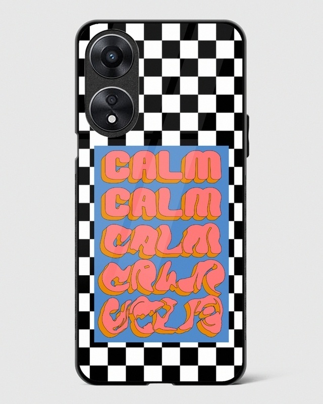 Shop Checkered Calm Premium Glass Case for Oppo A78 5G-Front