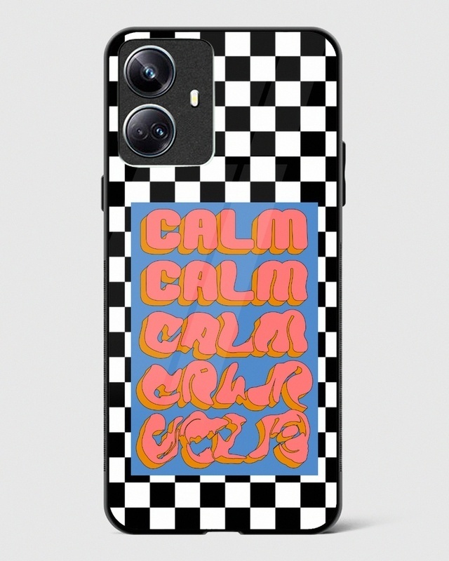 Shop Checkered Calm Premium Glass Case for Realme 10 Pro Plus 5G-Front