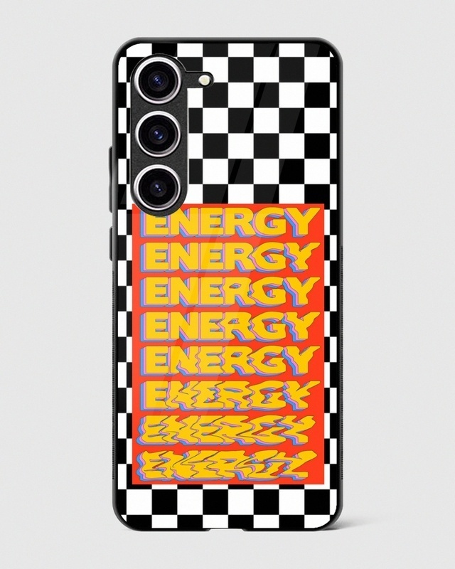 Shop Checkered Energy Premium Glass Case for Samsung Galaxy S23 5G-Front