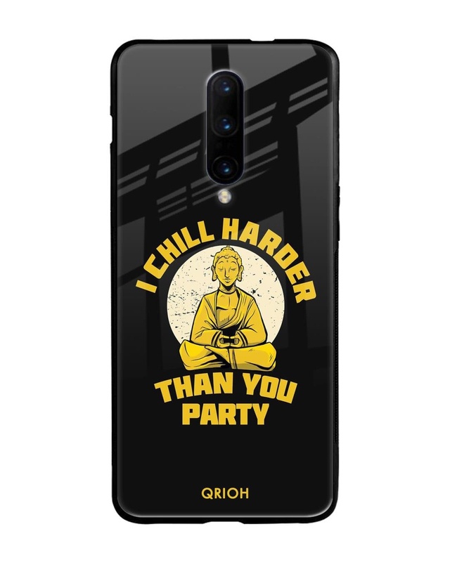 Shop Chill Harder Premium Glass Case for OnePlus 7 Pro (Shock Proof, Scratch Resistant)-Front