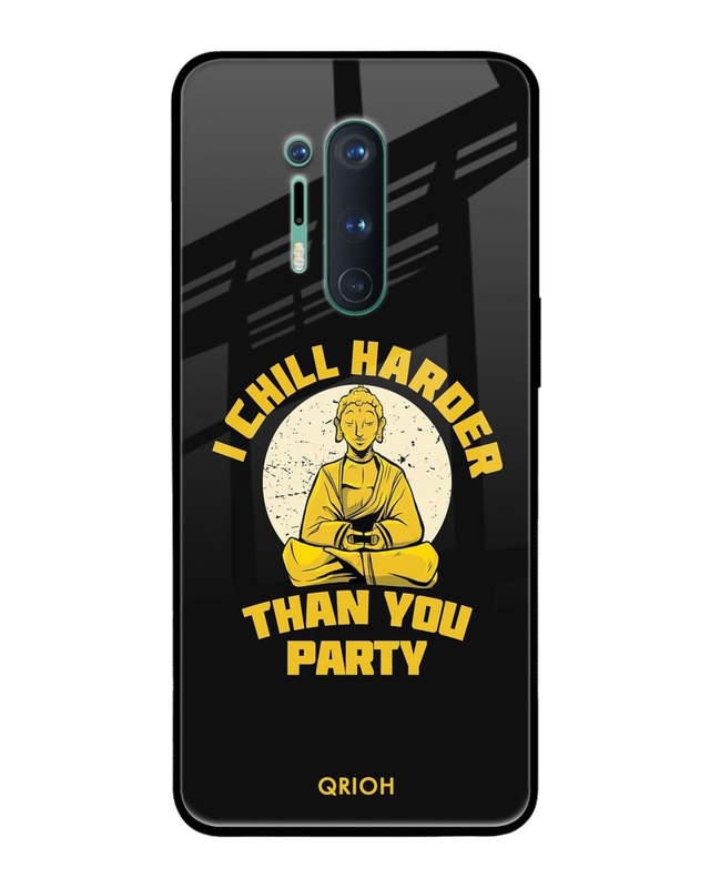 Shop Chill Harder Premium Glass Case for OnePlus 8 Pro (Shock Proof, Scratch Resistant)-Front