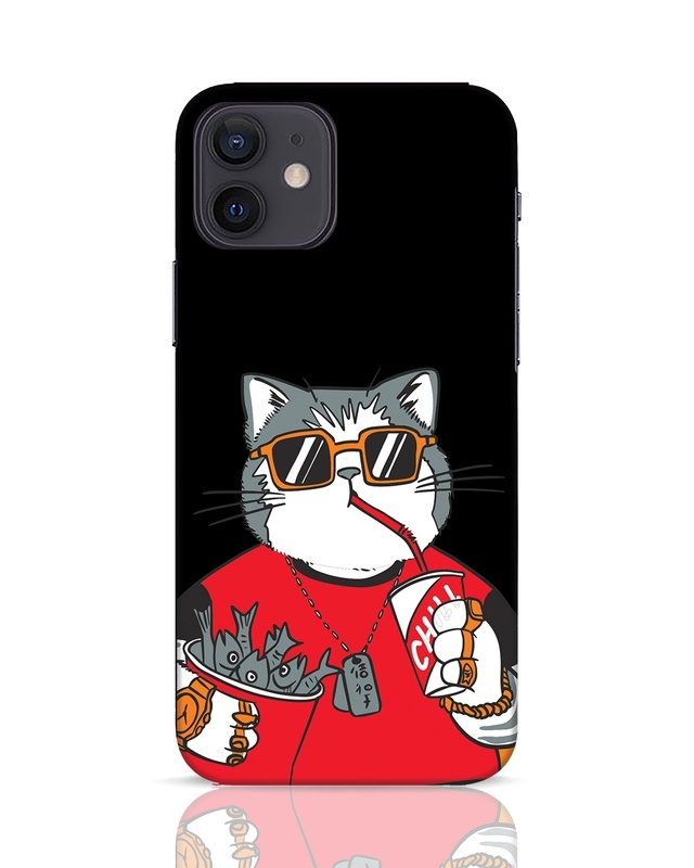 Shop Chilling Cat Designer Hard Cover for Apple iPhone 12-Front