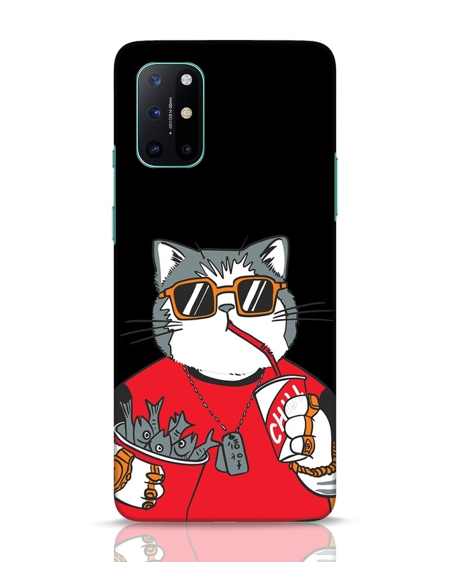Shop Chilling Cat Designer Hard Cover for OnePlus 8T-Front