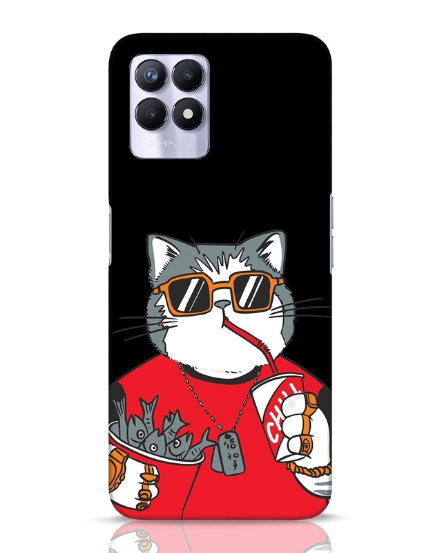 Shop Chilling Cat Designer Hard Cover for Realme 8i-Front