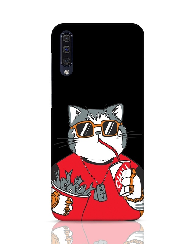 Shop Chilling Cat Designer Hard Cover for Samsung Galaxy A50-Front
