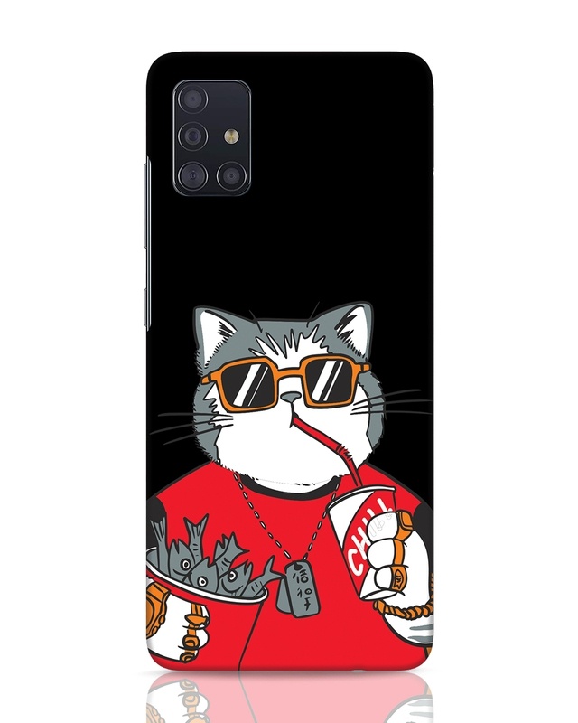 Shop Chilling Cat Designer Hard Cover for Samsung Galaxy A51-Front