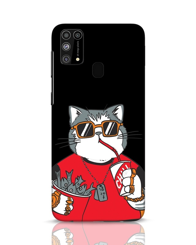 Shop Chilling Cat Designer Hard Cover for Samsung Galaxy M31-Front