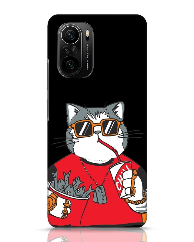 Shop Chilling Cat Designer Hard Cover for Xiaomi Mi Note 11X-Front