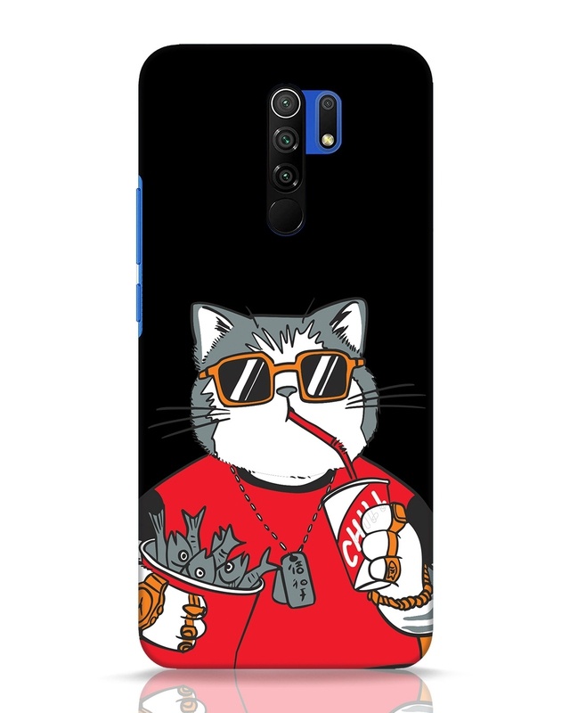 Shop Chilling Cat Designer Hard Cover for Xiaomi Poco M2 Reloaded-Front