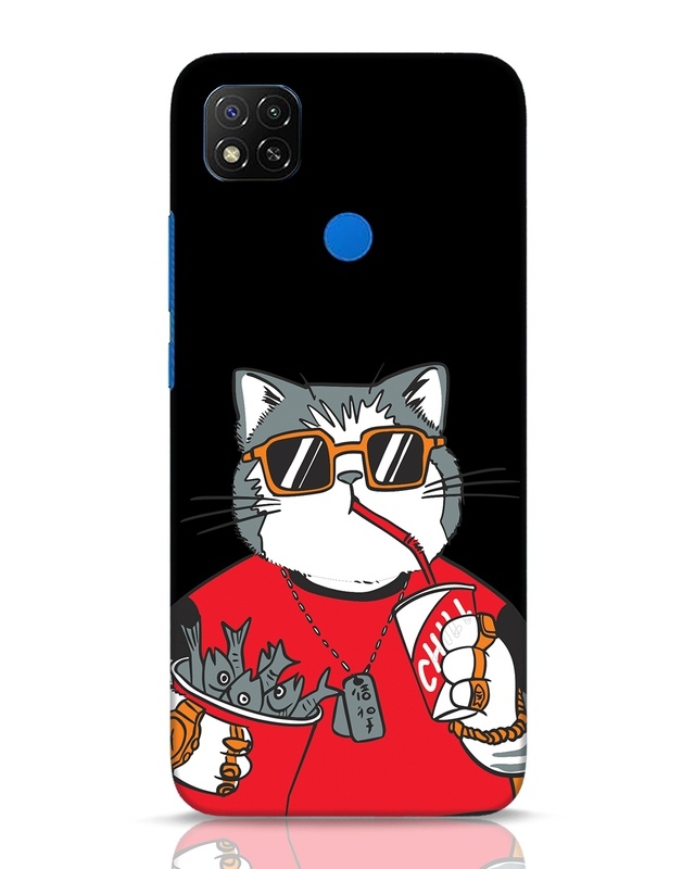 Shop Chilling Cat Designer Hard Cover for Xiaomi Redmi 9-Front